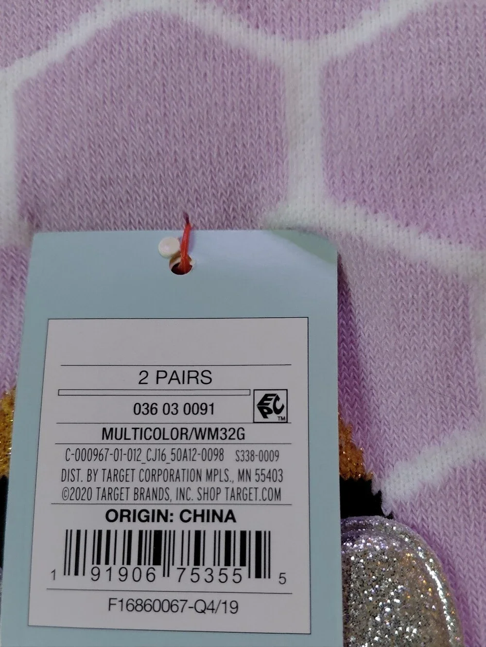 Cat & Jack Pink Bee Knee-High Socks with Sparkly Silver Wings. NWT Size L